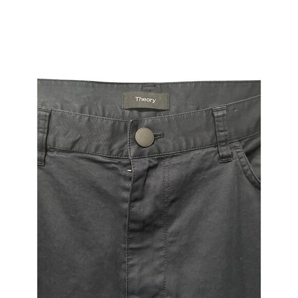 Theory Classic Solid Dark Blue Cotton Blend Straight Leg Chino Pants Size 36 - Picture 3 of 11
